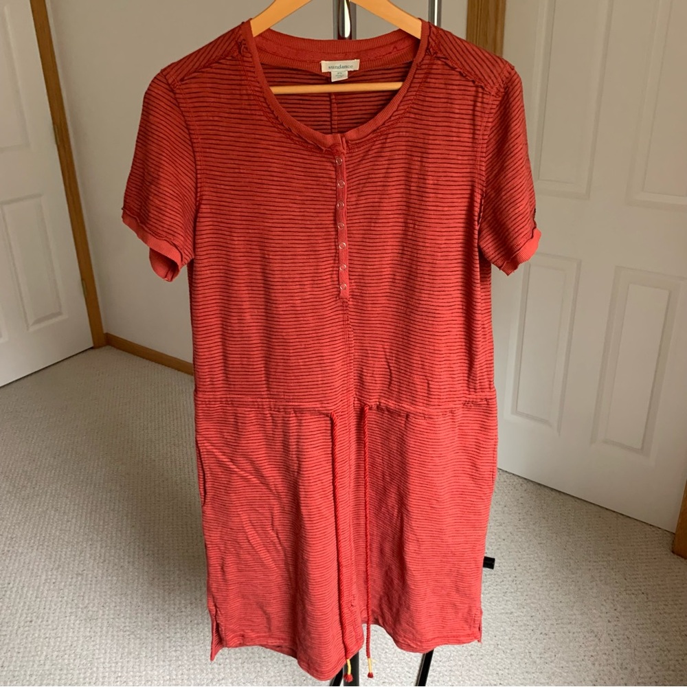 Sundance Striped Easy Shirt Dress Small Petite PS